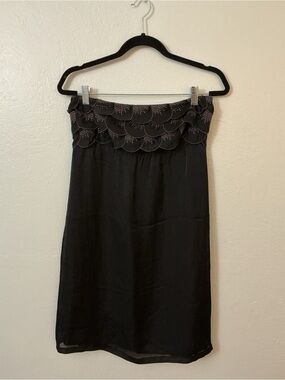 Twelfth Street by Cynthia Vincent Black Strapless Scalloped Bodice Dress